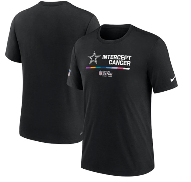 Men's Dallas Cowboys Black 2022 Crucial Catch Performance T-Shirt